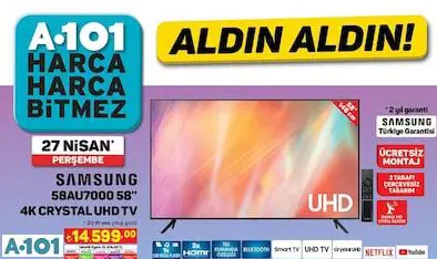SAMSUNG 58 4K CRYSTAL UHD TV TELEVİZYON SAMSUNG 58 4K CRYSTAL UHD TV TELEVİZYON